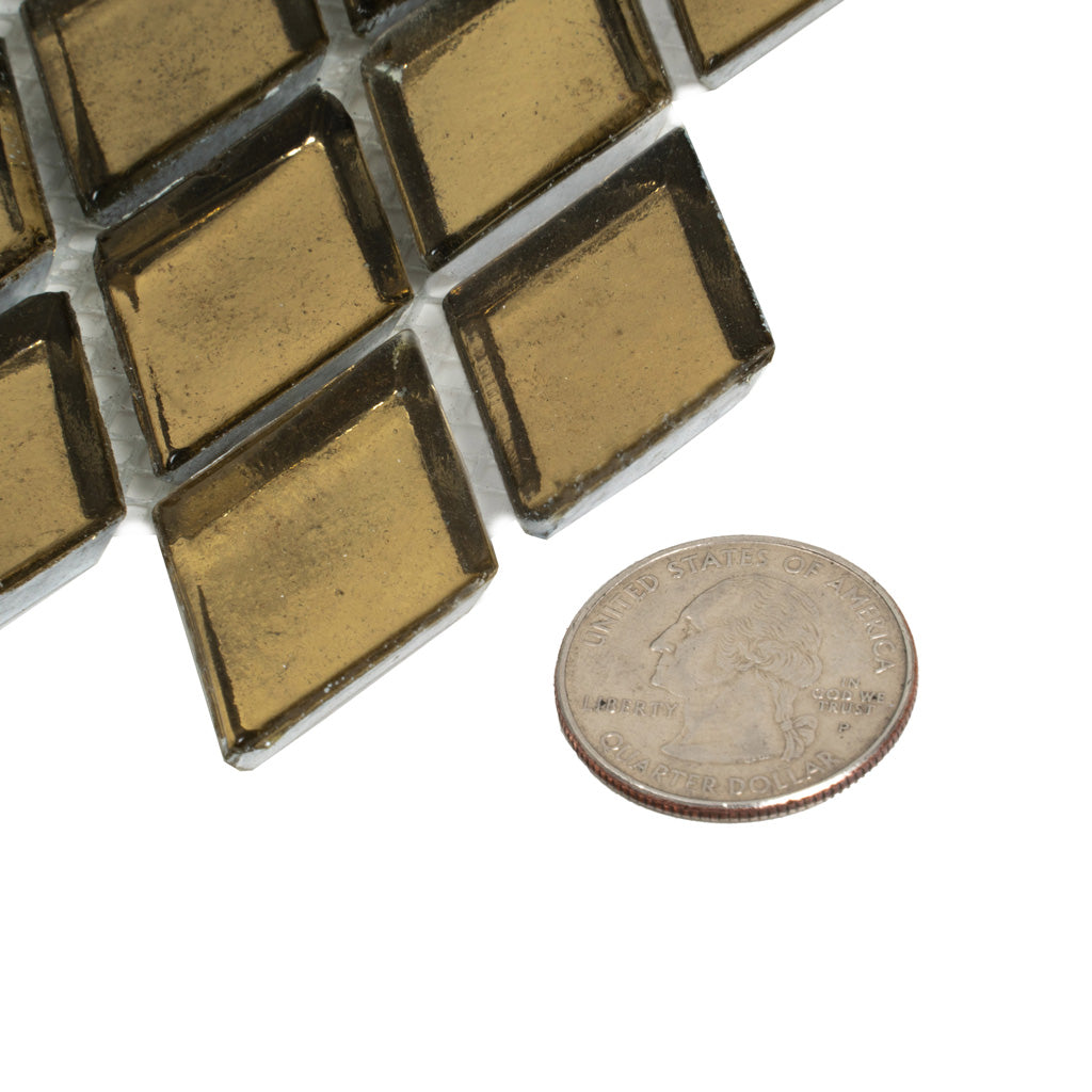 Gold 11x11 Glossy Diamond Glass Mosaic Tile (10 pack, 8.55 sq ft/case) - Sample