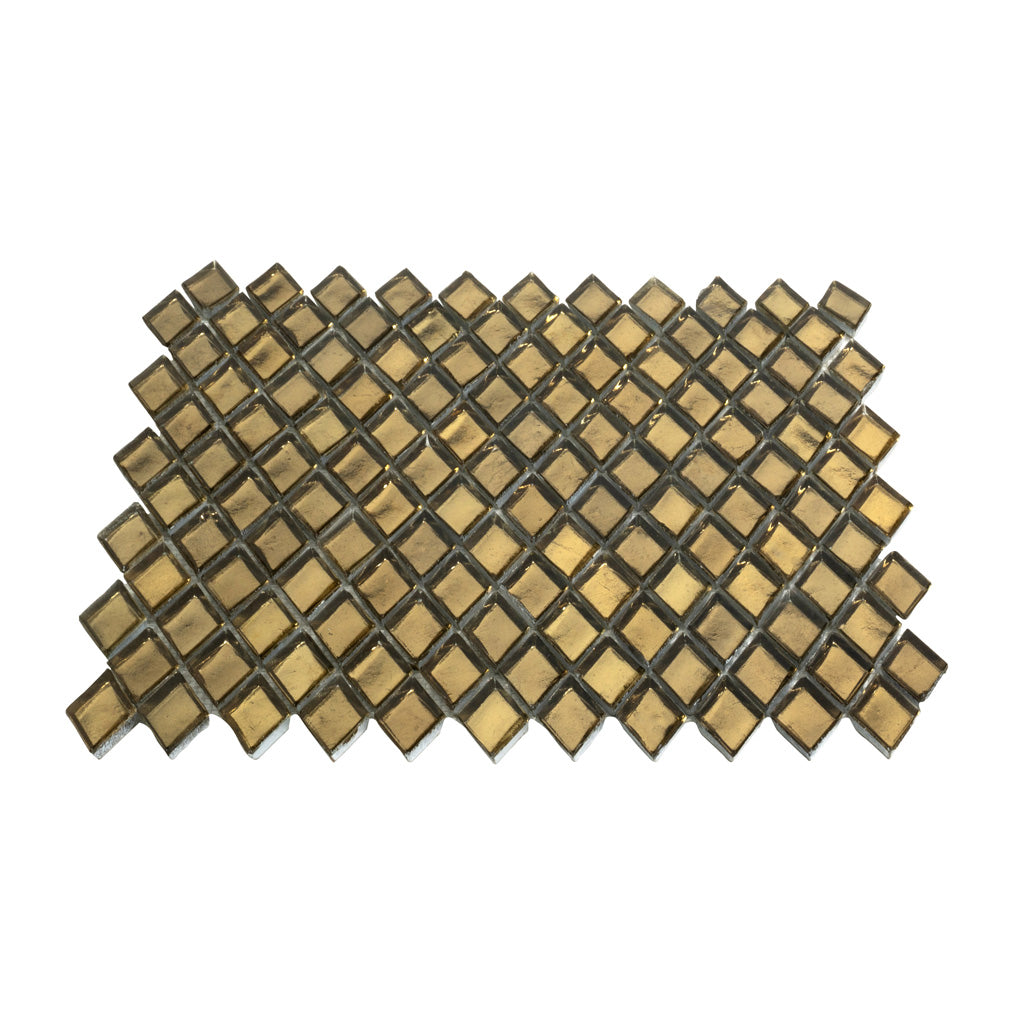 Gold 11x11 Glossy Diamond Glass Mosaic Tile (10 pack, 8.55 sq ft/case) - Sample