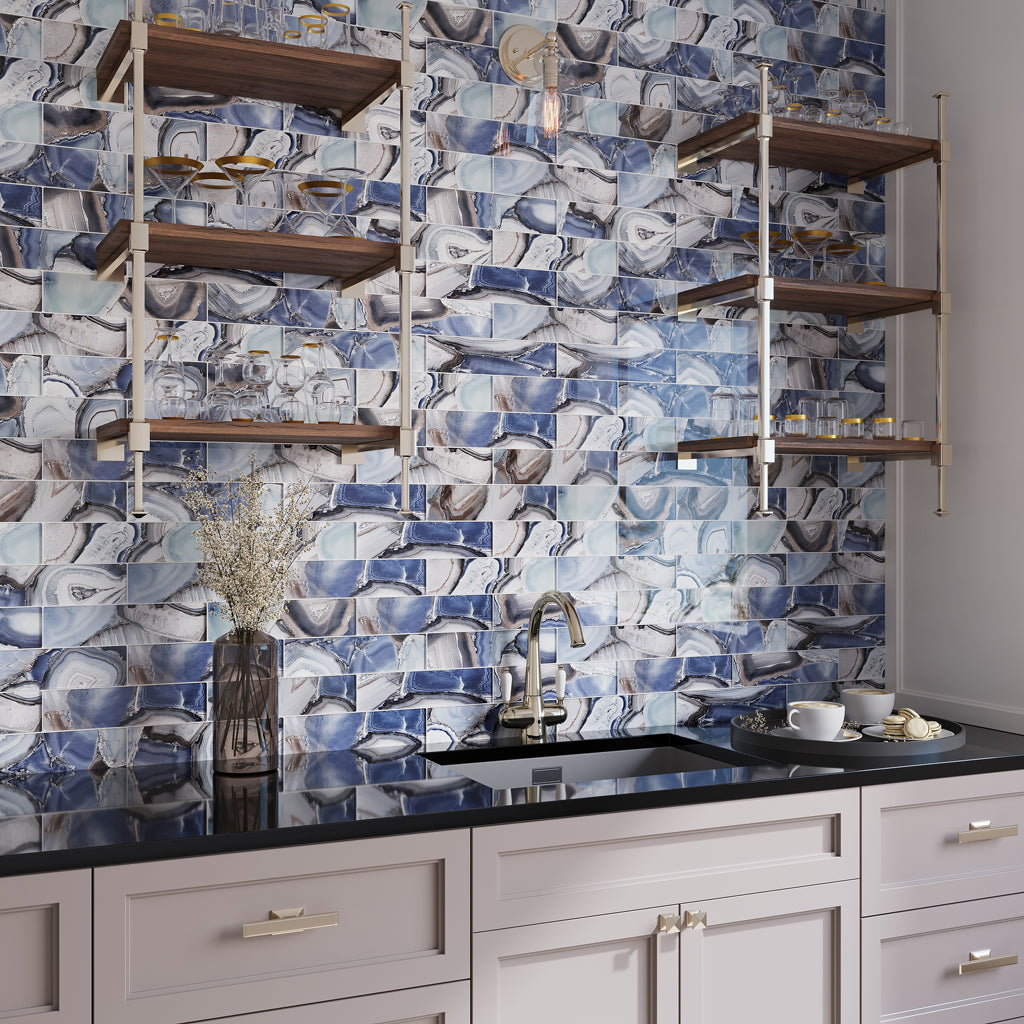 Sea Blue 3x12 Glossy Glass Subway Tile (20 pack, 5 sq ft/case) - Sample