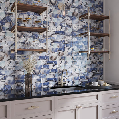 Sea Blue 3x12 Glossy Glass Subway Tile (20 pack, 5 sq ft/case) - Sample