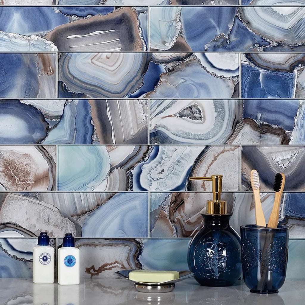 Sea Blue 3x12 Glossy Glass Subway Tile (20 pack, 5 sq ft/case)