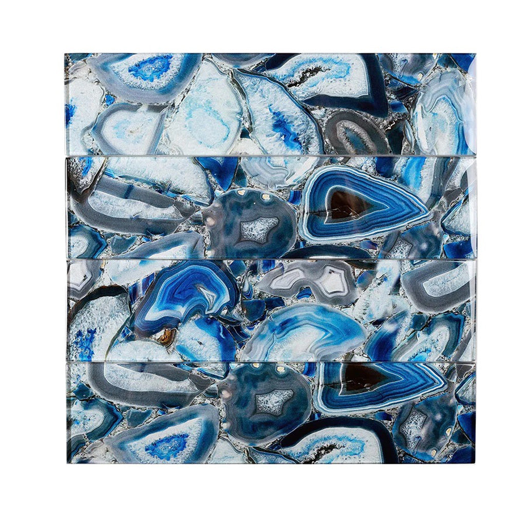 Blue 3x12 Glossy Glass Subway Tile (20 pack, 5 sq ft/case) - Sample
