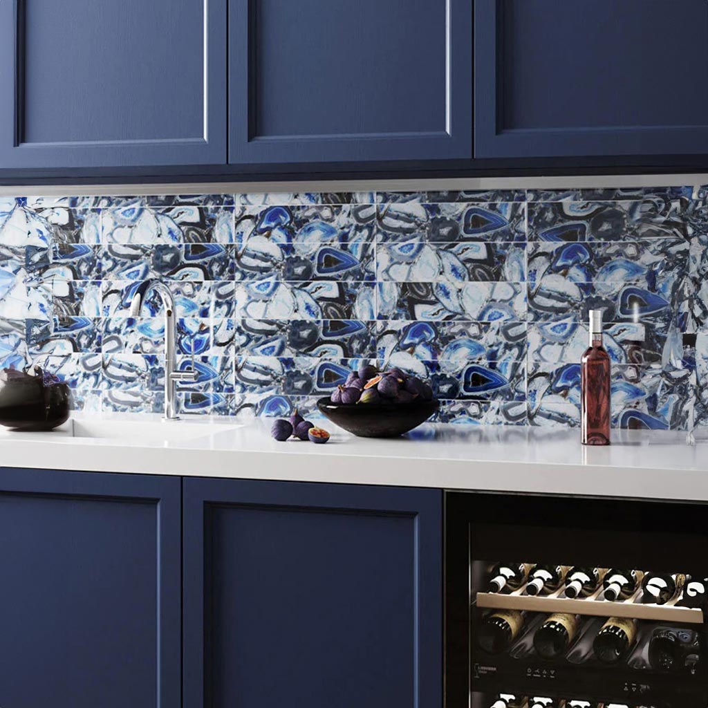 Blue 3x12 Glossy Glass Subway Tile (20 pack, 5 sq ft/case) - Sample