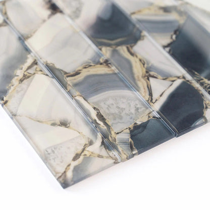 Gray 3x12 Glossy Glass Subway Tile (20 pack, 5 sq ft/case) - Sample