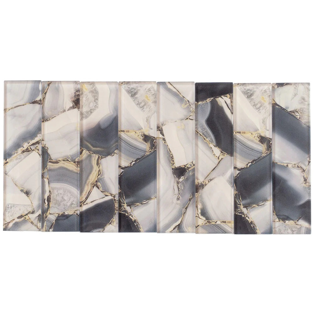 Gray 3x12 Glossy Glass Subway Tile (20 pack, 5 sq ft/case) - Sample