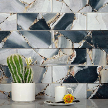 Gray 3x12 Glossy Glass Subway Tile (20 pack, 5 sq ft/case)