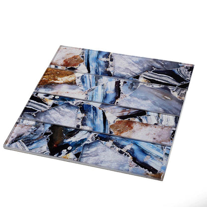 Brown Blue 3x12 Glossy Glass Subway Tile (20 pack, 5 sq ft/case)