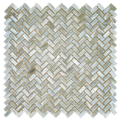 Beige 12x12 Glossy Herringbone Glass Mosaic Tile (10 pack, 9.75 sq ft/case)
