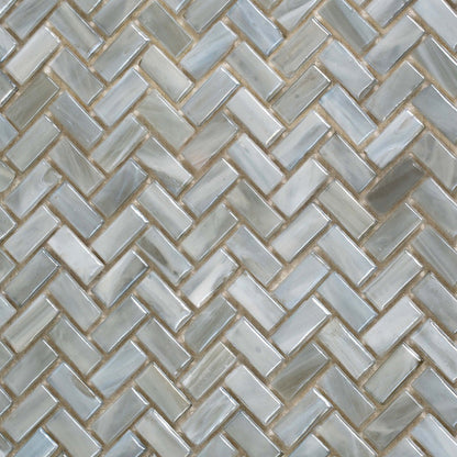 Beige 12x12 Glossy Herringbone Glass Mosaic Tile (10 pack, 9.75 sq ft/case)