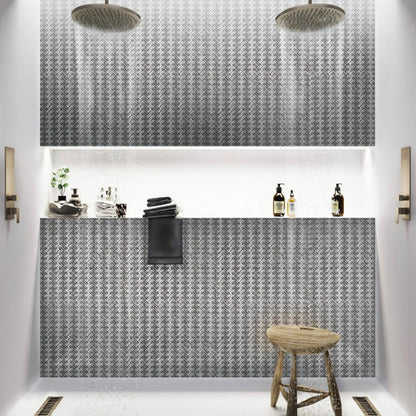 Silver 12x12 Glossy Herringbone Glass Mosaic Tile (10 pack, 9.75 sq ft/case)