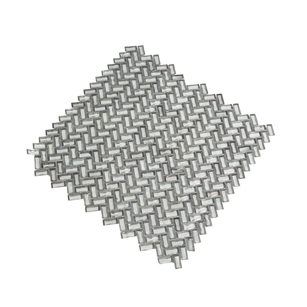 Silver 12x12 Glossy Herringbone Glass Mosaic Tile (10 pack, 9.75 sq ft/case)