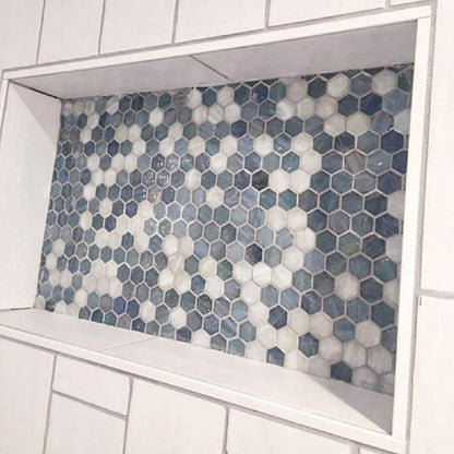 Light Blue 11x11 Glossy Hexagon Glass Mosaic Tile (10 pack, 8.63 sq ft/case)