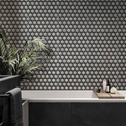 Black 12x12 Glossy Hexagon Glass Mosaic Tile (10 pack, 9.67 sq ft/case)