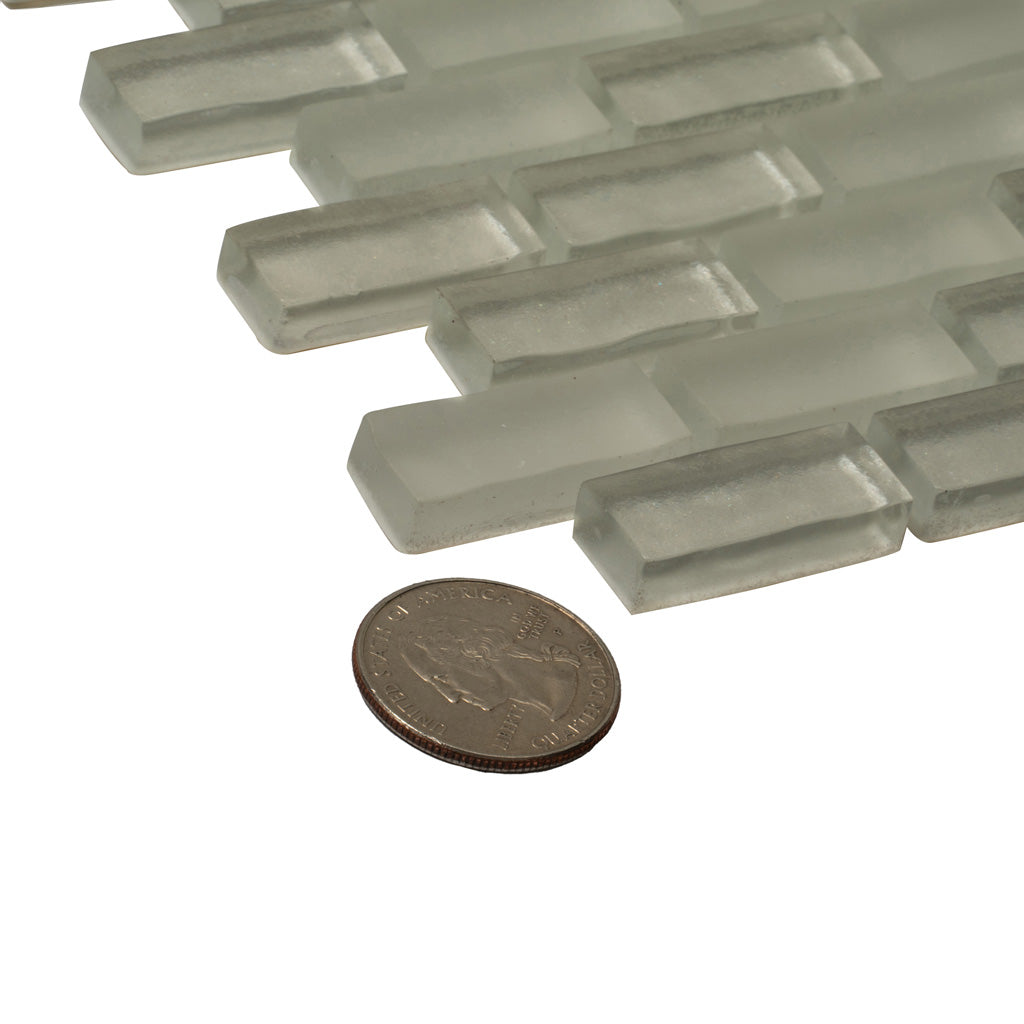 Pearl Beige 11x11 Glossy Matte Brick Glass Mosaic Tile (5 pack, 4.83 sq ft/case)