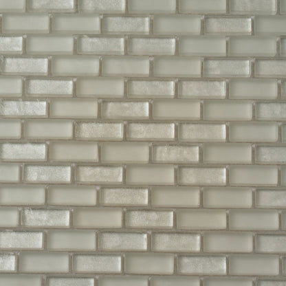 Pearl Beige 11x11 Glossy Matte Brick Glass Mosaic Tile (5 pack, 4.83 sq ft/case)
