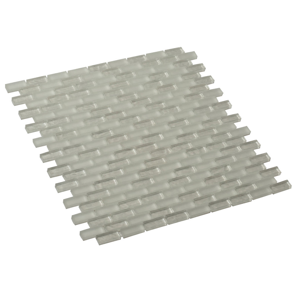 Pearl Beige 11x11 Glossy Matte Brick Glass Mosaic Tile (5 pack, 4.83 sq ft/case)