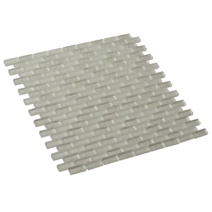 Pearl Beige 11x11 Glossy Matte Brick Glass Mosaic Tile (5 pack, 4.83 sq ft/case)