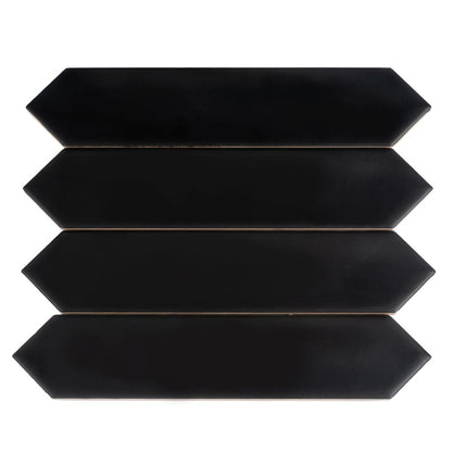 Black 2x10 Matte Picket Ceramic Tile (44 pack, 5.38 sq ft/case)