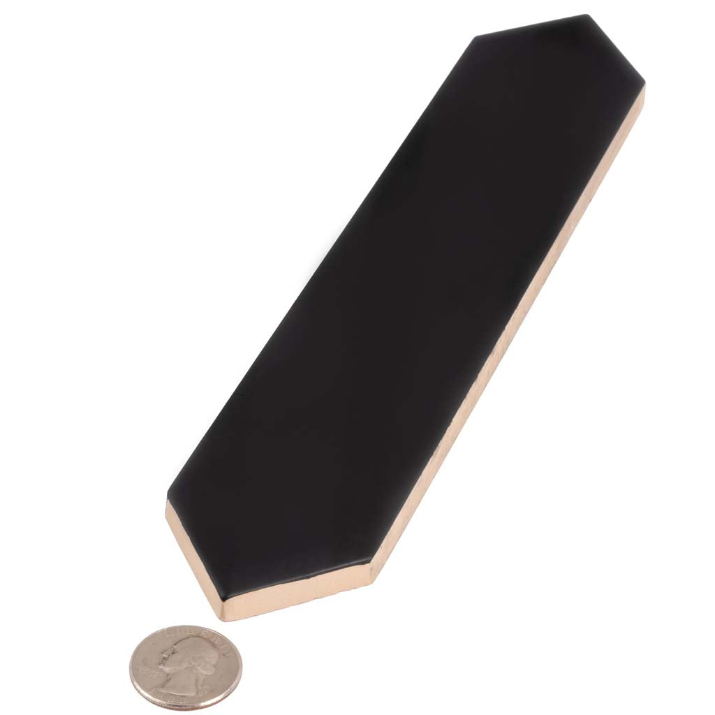 Black 2x10 Matte Picket Ceramic Tile (44 pack, 5.38 sq ft/case) - Sample