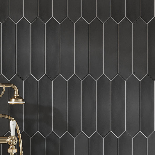 Black 2x10 Matte Picket Ceramic Tile (44 pack, 5.38 sq ft/case)