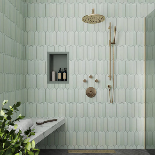 Tea Green 2x10 Matte Picket Ceramic Tile (44 pack, 5.38 sq ft/case) - Sample