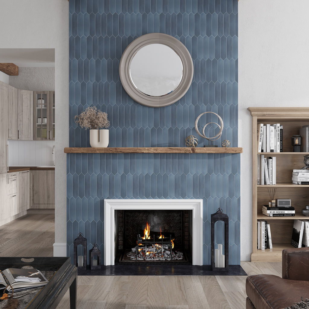 Blue 2x10 Matte Picket Ceramic Tile (44 pack, 5.38 sq ft/case)