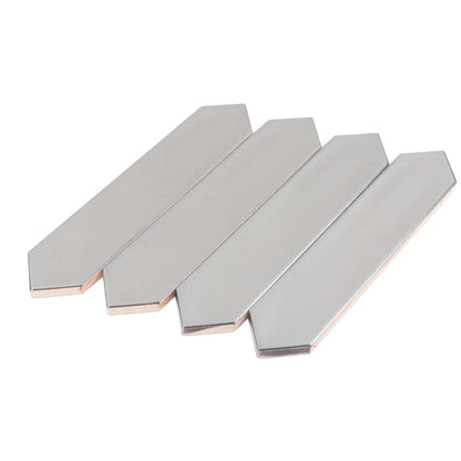 Metallic Silver 2x10 Glossy Picket Ceramic Tile (44 pack, 5.38 sq ft/case) - Sample