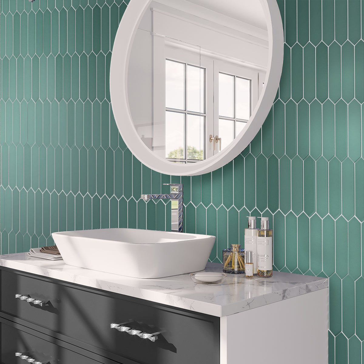 Pine Green 2x10 Matte Picket Ceramic Tile (44 pack, 5.38 sq ft/case)