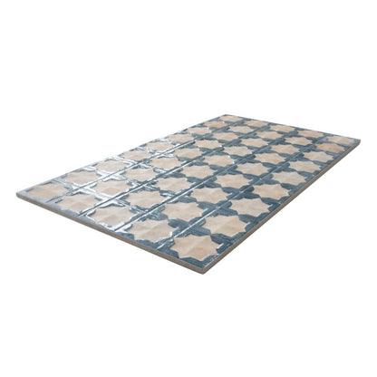 Stone Blue Beige 12x22 Matte Glossy Rectangle with Star Details Porcelain Large Format Tile (7 pack, 13.03 sq ft/case)