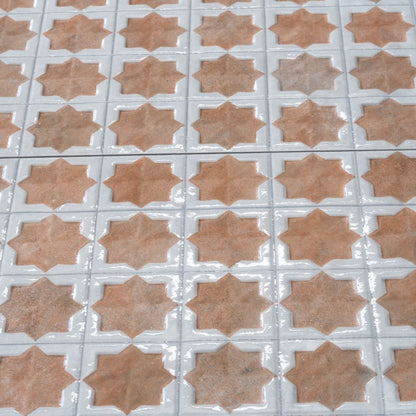 Nude Beige White 12x22 Matte Glossy Rectangle with Star Details Porcelain Large Format Tile (7 pack, 13.03 sq ft/case) - Sample