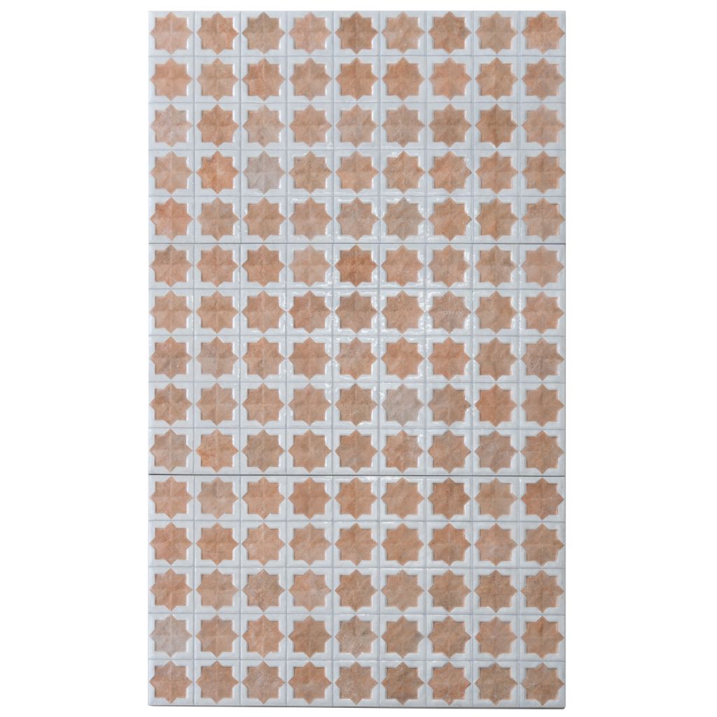 Nude Beige White 12x22 Matte Glossy Rectangle with Star Details Porcelain Large Format Tile (7 pack, 13.03 sq ft/case) - Sample