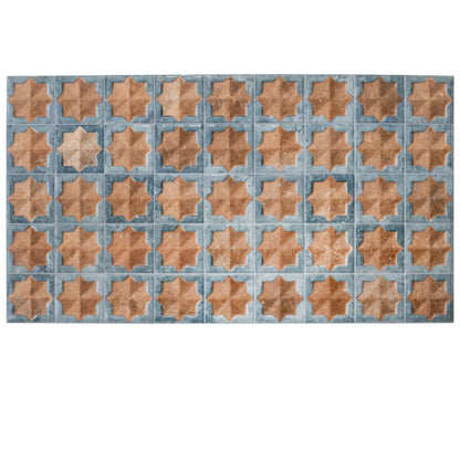 Stone Blue Nude Beige 12x22 Matte Glossy Rectangle with Star Details Porcelain Large Format Tile (7 pack, 13.03 sq ft/case) - Sample