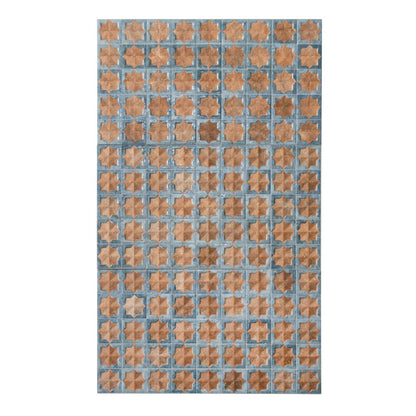 Stone Blue Nude Beige 12x22 Matte Glossy Rectangle with Star Details Porcelain Large Format Tile (7 pack, 13.03 sq ft/case) - Sample