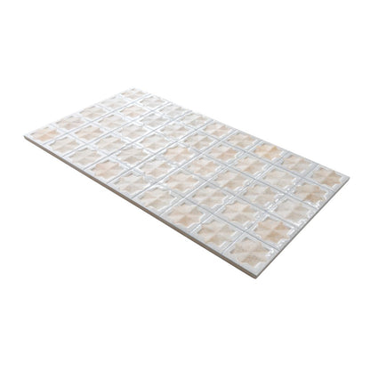 Ice White Beige 12x22 Matte Glossy Rectangle with Star Details Porcelain Large Format Tile (7 pack, 13.03 sq ft/case) - Sample