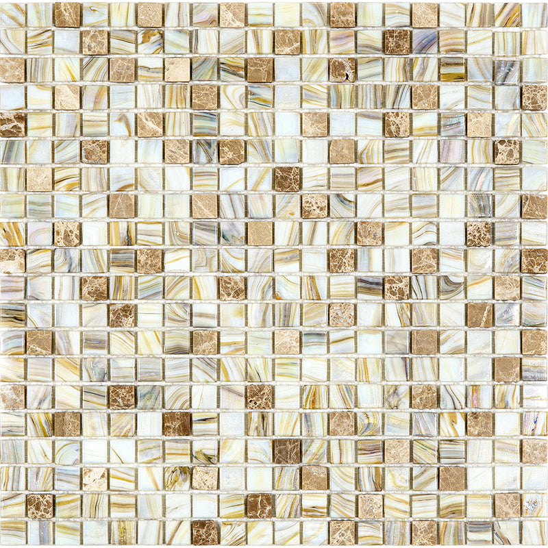 Beige 12x12 Glossy Uniform Square Glass Mosaic Tile (20 pack, 18.69 sq ft/case)