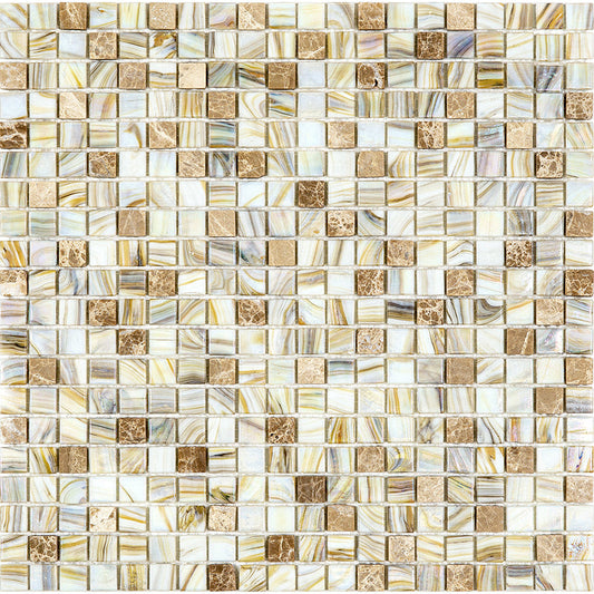 Beige 12x12 Glossy Uniform Square Glass Mosaic Tile (20 pack, 18.69 sq ft/case)