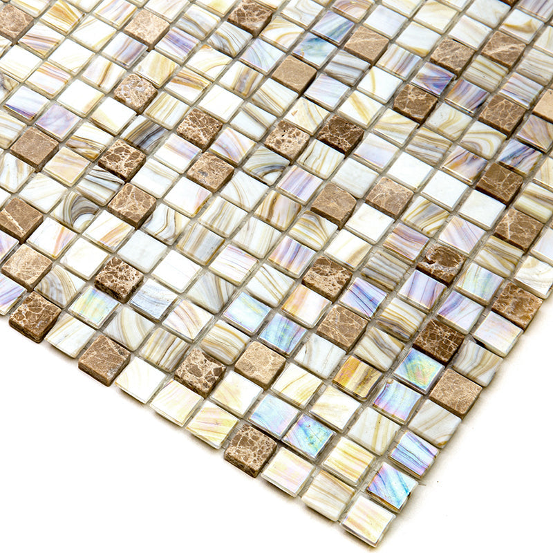 Beige 12x12 Glossy Uniform Square Glass Mosaic Tile (20 pack, 18.69 sq ft/case)