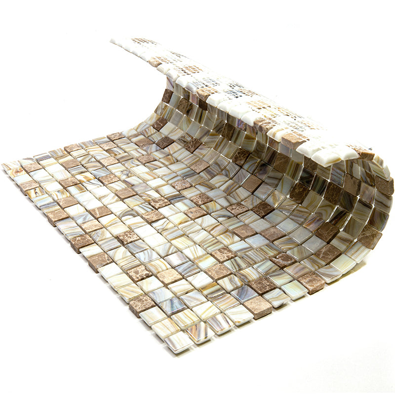 Beige 12x12 Glossy Uniform Square Glass Mosaic Tile (20 pack, 18.69 sq ft/case)