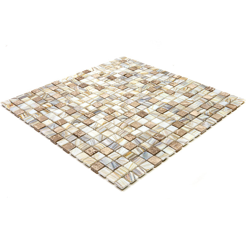 Beige 12x12 Glossy Uniform Square Glass Mosaic Tile (20 pack, 18.69 sq ft/case)