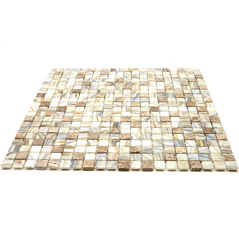 Beige 12x12 Glossy Uniform Square Glass Mosaic Tile (20 pack, 18.69 sq ft/case)