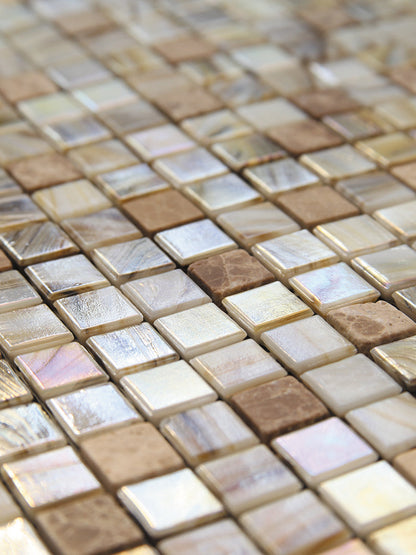 Beige 12x12 Glossy Uniform Square Glass Mosaic Tile (20 pack, 18.69 sq ft/case)