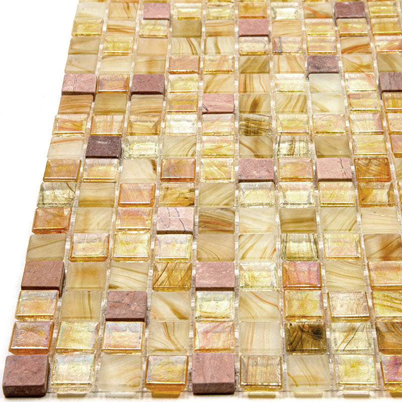 Beige Pearl 12x12 Glossy Uniform Square Glass Mosaic Tile (20 pack, 18.69 sq ft/case) - Sample