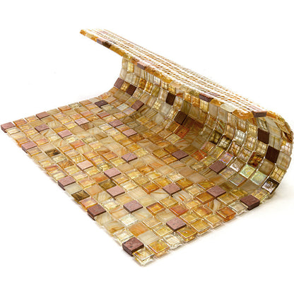 Beige Pearl 12x12 Glossy Uniform Square Glass Mosaic Tile (20 pack, 18.69 sq ft/case) - Sample