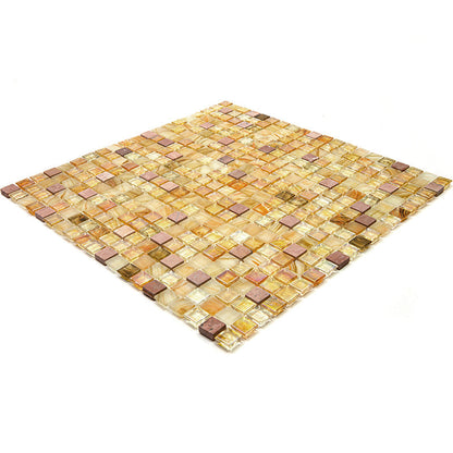 Beige Pearl 12x12 Glossy Uniform Square Glass Mosaic Tile (20 pack, 18.69 sq ft/case) - Sample