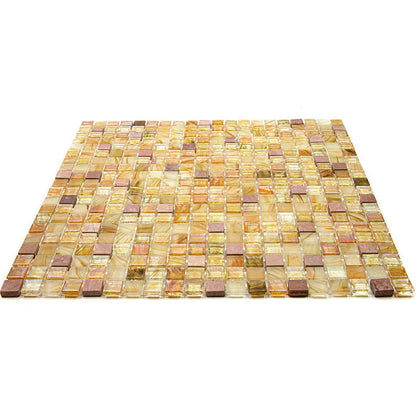 Beige Pearl 12x12 Glossy Uniform Square Glass Mosaic Tile (20 pack, 18.69 sq ft/case) - Sample