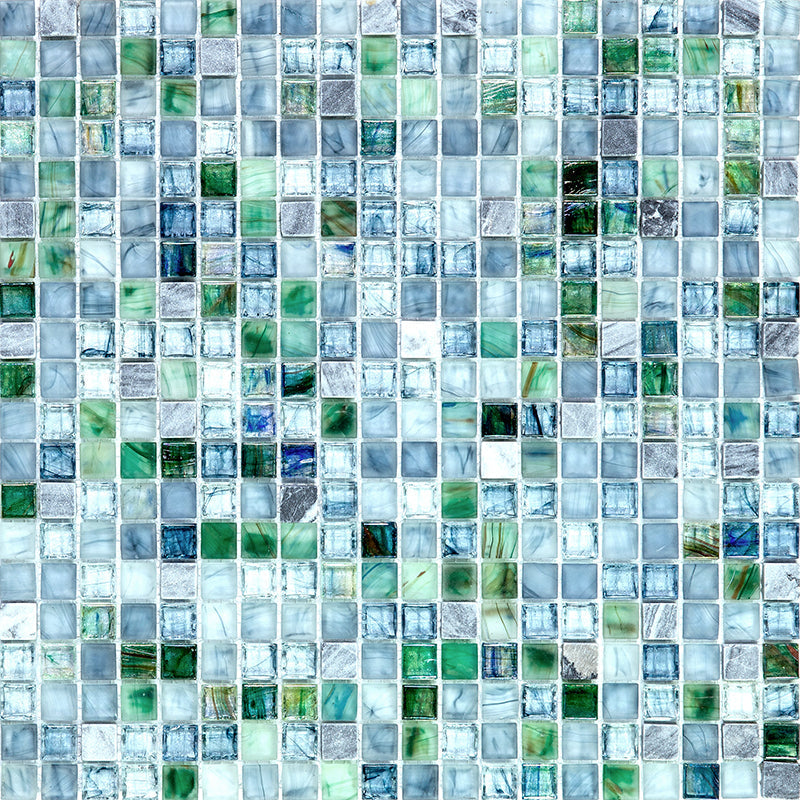 Stone Blue Gray 12x12 Glossy Uniform Square Glass Mosaic Tile (20 pack, 18.69 sq ft/case)