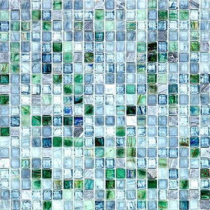 Stone Blue Gray 12x12 Glossy Uniform Square Glass Mosaic Tile (20 pack, 18.69 sq ft/case)
