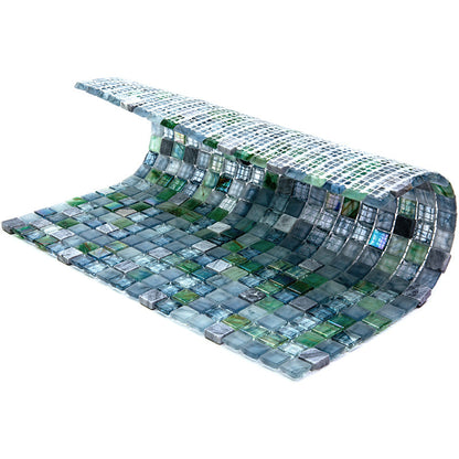 Stone Blue Gray 12x12 Glossy Uniform Square Glass Mosaic Tile (20 pack, 18.69 sq ft/case)