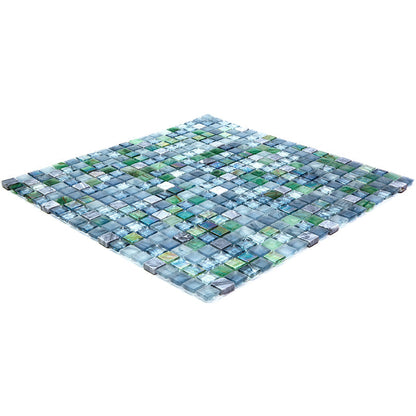 Stone Blue Gray 12x12 Glossy Uniform Square Glass Mosaic Tile (20 pack, 18.69 sq ft/case) - Sample