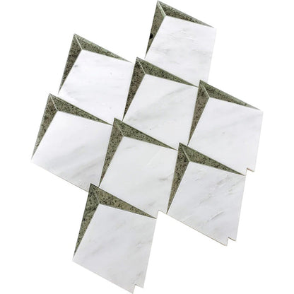 White 12x12 Polished Diamond Eastern White, Glass Mosaic Tile (5 pack, 5 sq ft/case) - Sample